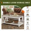 Table basse Eoghan Farmhouse avec tablette de rangement, table basse carrée en bois rustique avec base en X pour le salon-117215805