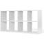 Tablette de rangement à 8 cubes avec bord extérieur très épais, cloison de rangement ouverte de 13 pouces, blanc-1814544606