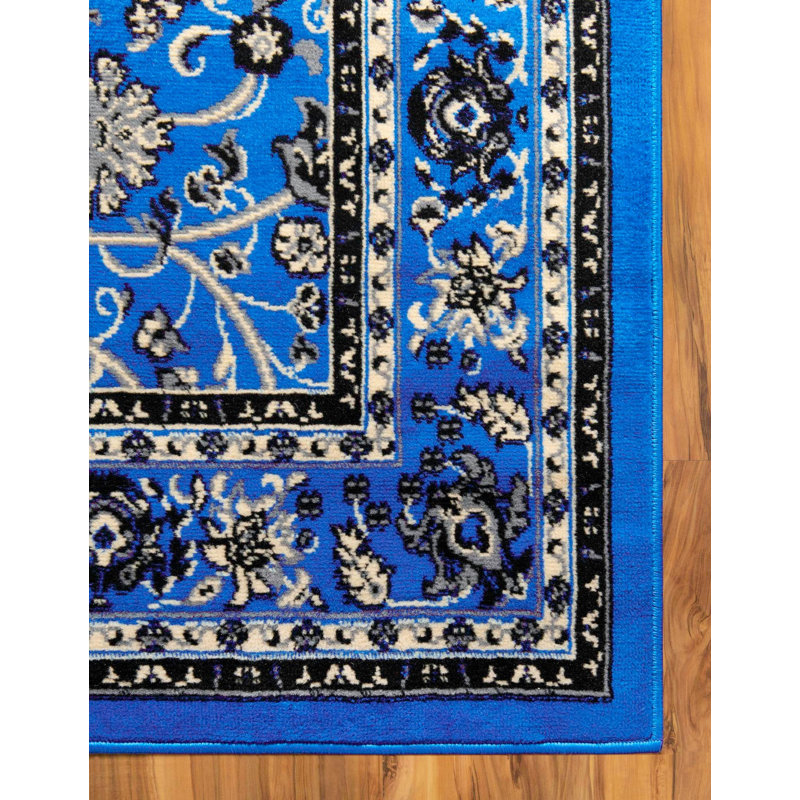 Tapis bleu vif Hanan, Bright Blue, Square 5'3"