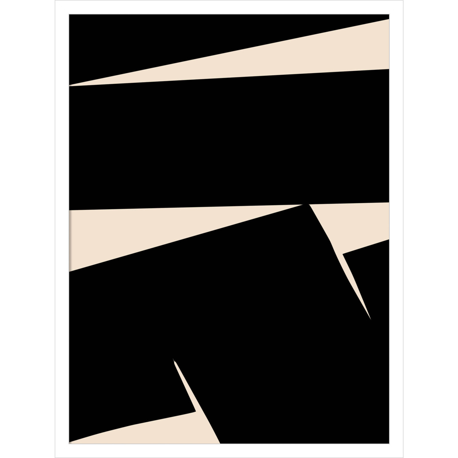 Black Plain Abstract Print by Little Dean, 25" H x 19" W, White