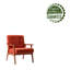 Fauteuil d'appoint en tissu capitonné avec pieds en bois d'hévéa Ameer-257078687