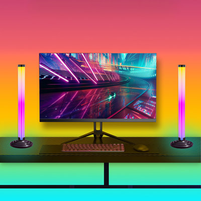 Lampe d'ambiance RVB rotative à 270° pour bureau, contrôle par application et télécommande infrarouge, synchronisation musicale, lampe DEL gaming pour PC, bureau ou chambre.