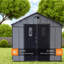 Spacious Sheds with Storage, 8x6 Resin Steel Modern Backyard Shed-137329456