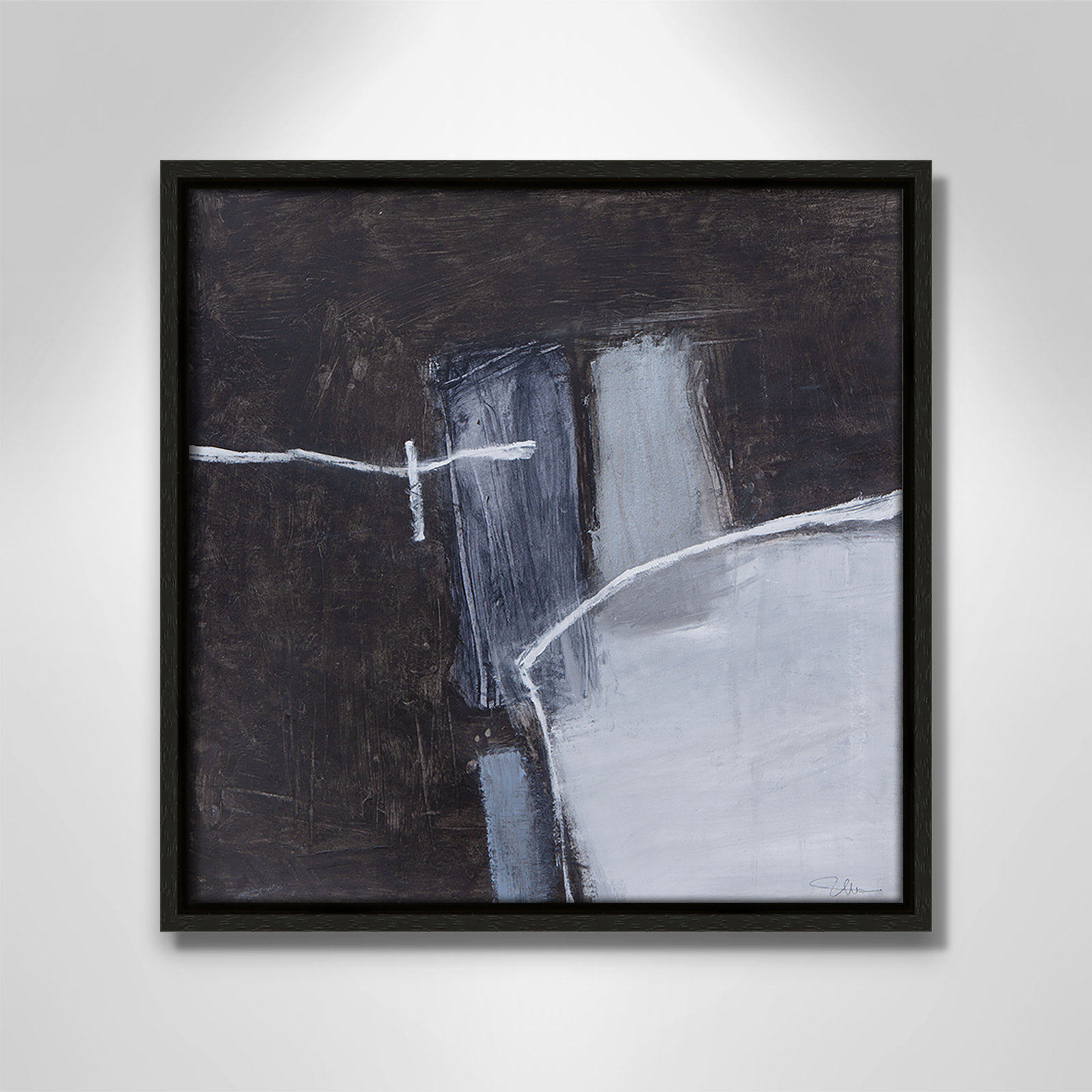 Graphite Gemstones Collection "Graphite Gemstones I" Print, Espresso, 13.5" H x 13.5" W