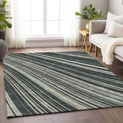Tapis noir Prisco lavable à la machine de qualité supérieure
