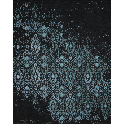 Tapis abstrait bleu / noir Lennear