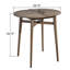 Table de bar d'extérieur en bois avec attrait rustique - plateau à lattes et structure de lattes de patio grises pour un salon contemporain