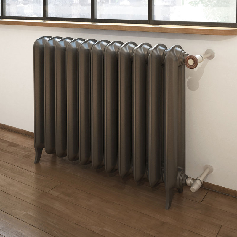 Plain 2 Column Cast Iron Radiator, 620mm H x 852mm W x 180mm D