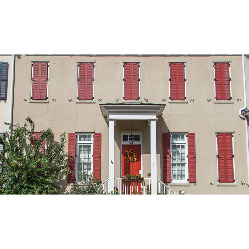 Atlantic Louvered Shutters, Roycraft Copper Red, 18", 75"