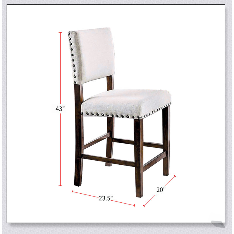 Ensemble de 2 chaises de salle à manger rembourrées en lin avec garniture cloutée, confortables et élégantes pour les intérieurs modernes et classiques
