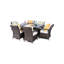 Parsons 6 - Person Patio Dining Set Rectangular Table with Cushions Included-725629633-725629634