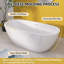 Baignoire de trempage autoportante en acrylique de 65 pouces avec trop-plein encastré et drain chromé anti-colmatage-91884711