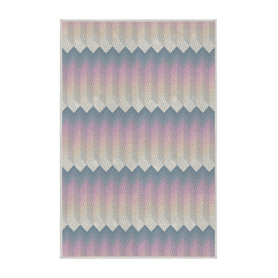Tapis beige/rose à motifs