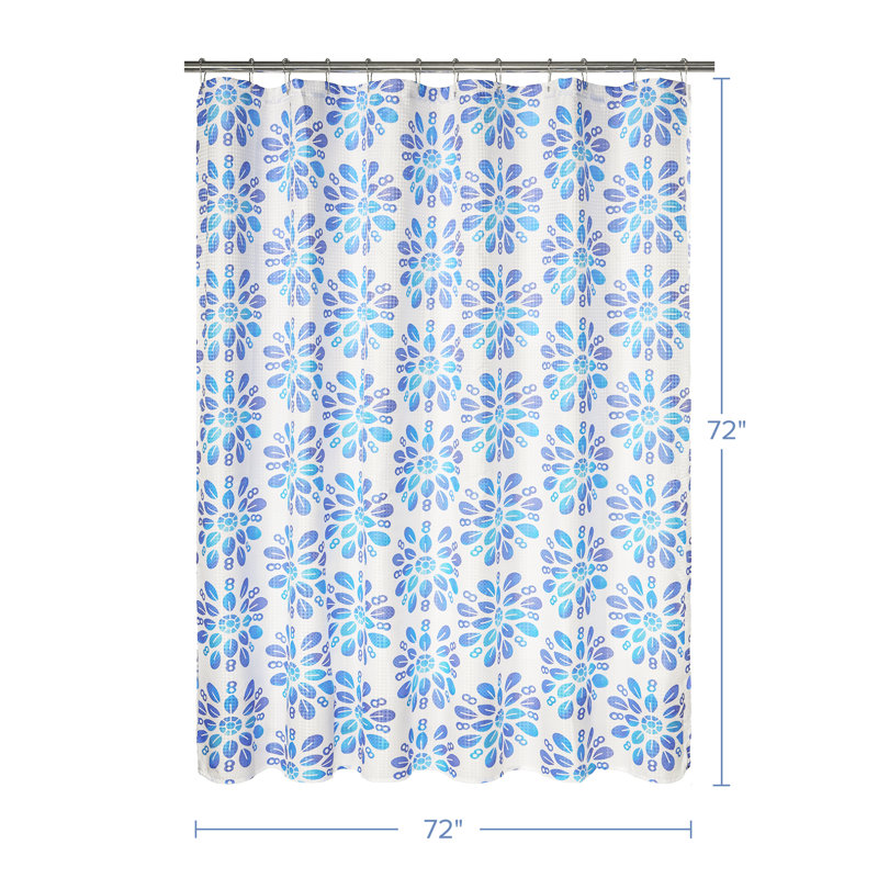 Boho Floral Water Repellent Shower Curtain