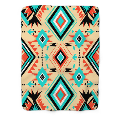 Bold Cowboy Patterns - 1 Piece Premium Sherpa Blanket