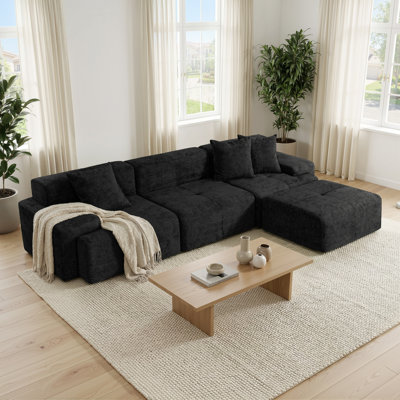 Aucun assemblage requis Canapé modulaire rembourré en nuage avec repose-pieds