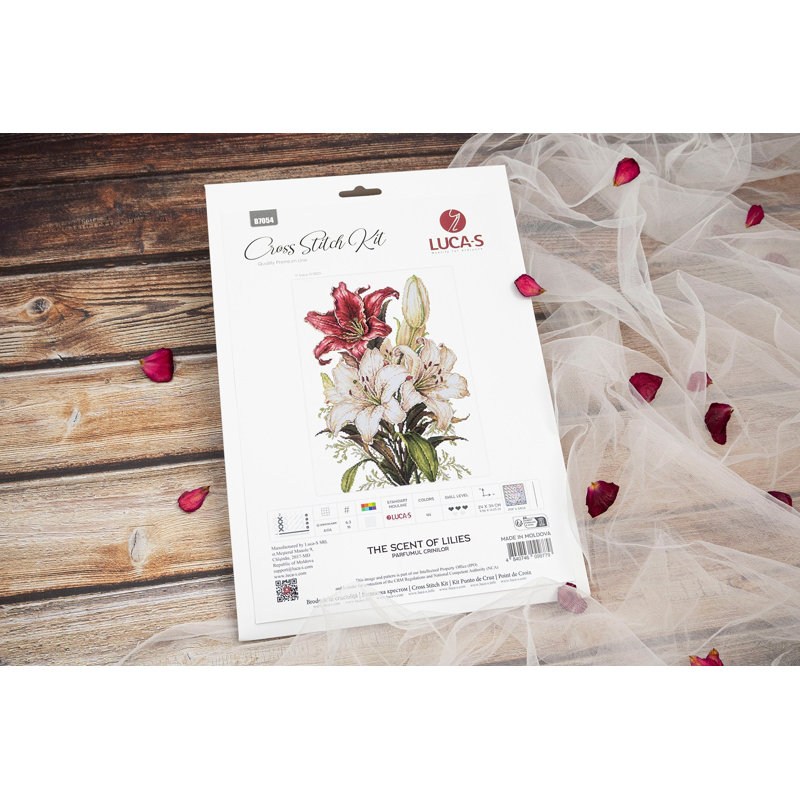 Trousse de broderie au point de croix « Le parfum des lys » de Luca-S B7054L