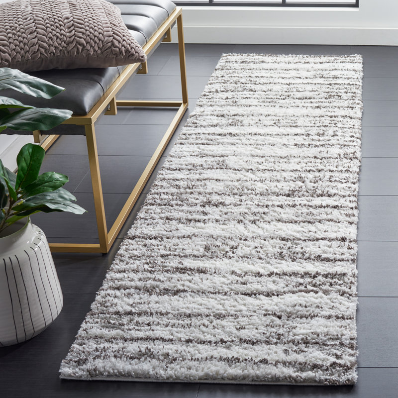 Tapis rayé Omaury Performance, Tapis de couloir 2 pi 3 po x 8 pi