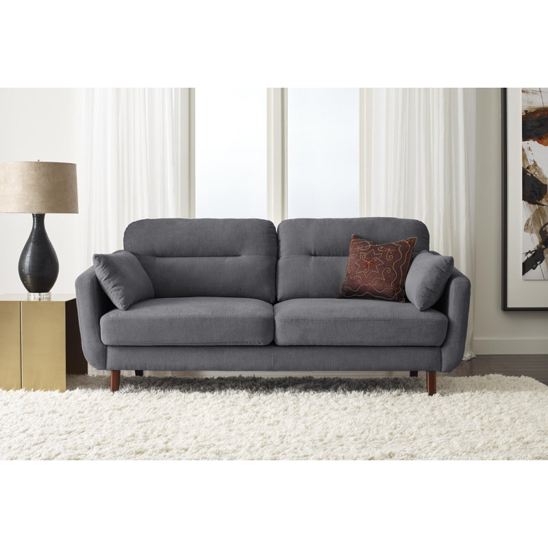 Causeuse à accoudoirs évasés 61 po Serta Sierra, Polyester gris ardoise, 35" H x 61" W x 32" D