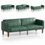 Causeuse convertible de 75 po en similicuir, dossier réglable avec fente de rangement latérale, canapé pliable de style Mid-Century pour les espaces intérieurs compacts, vert-1788204320
