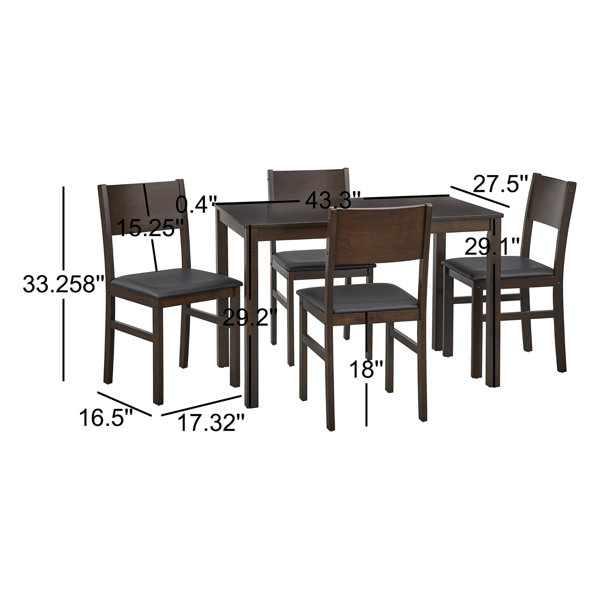 Red Barrel Studio® Mariann Lucca Piece Solid Wood Dining Set