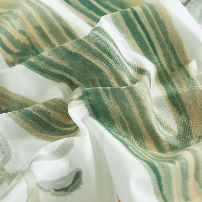 Full Size Green Cactus Print Microfiber Sheet Set