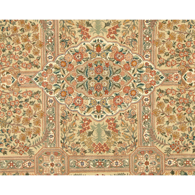 Tapis rectangulaire en laine noué à la main