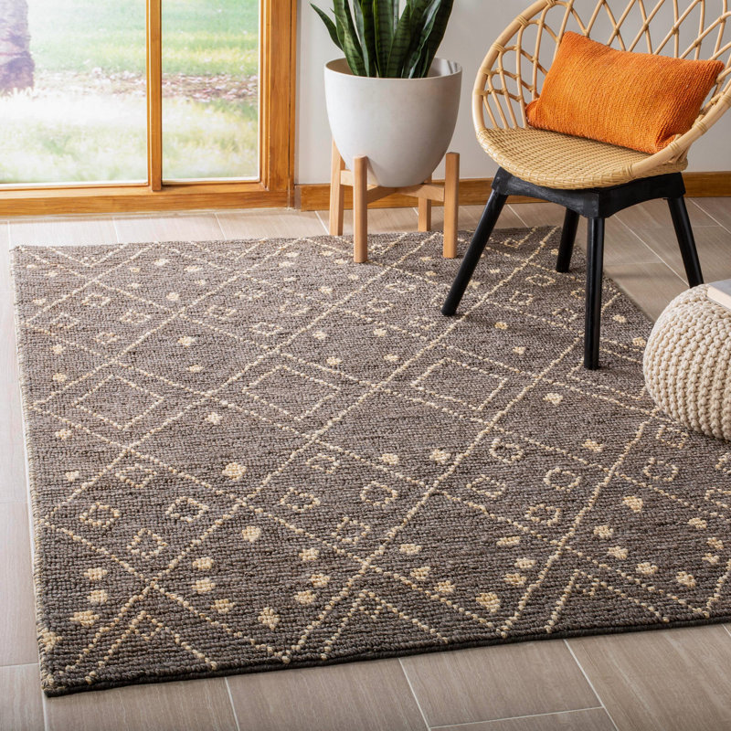 Tucker Geometric Hand-Knotted Grey/White Area Rug, Runner 2'6" x 8'