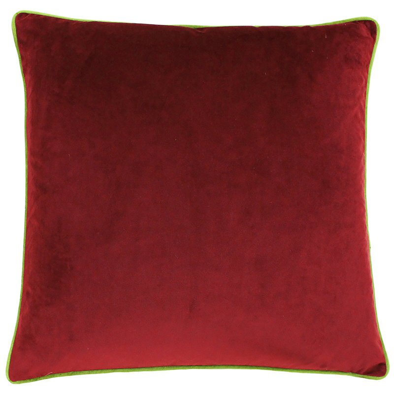 Square Cushion, Maroon/Moss, Pillow Cover Only - No Insert