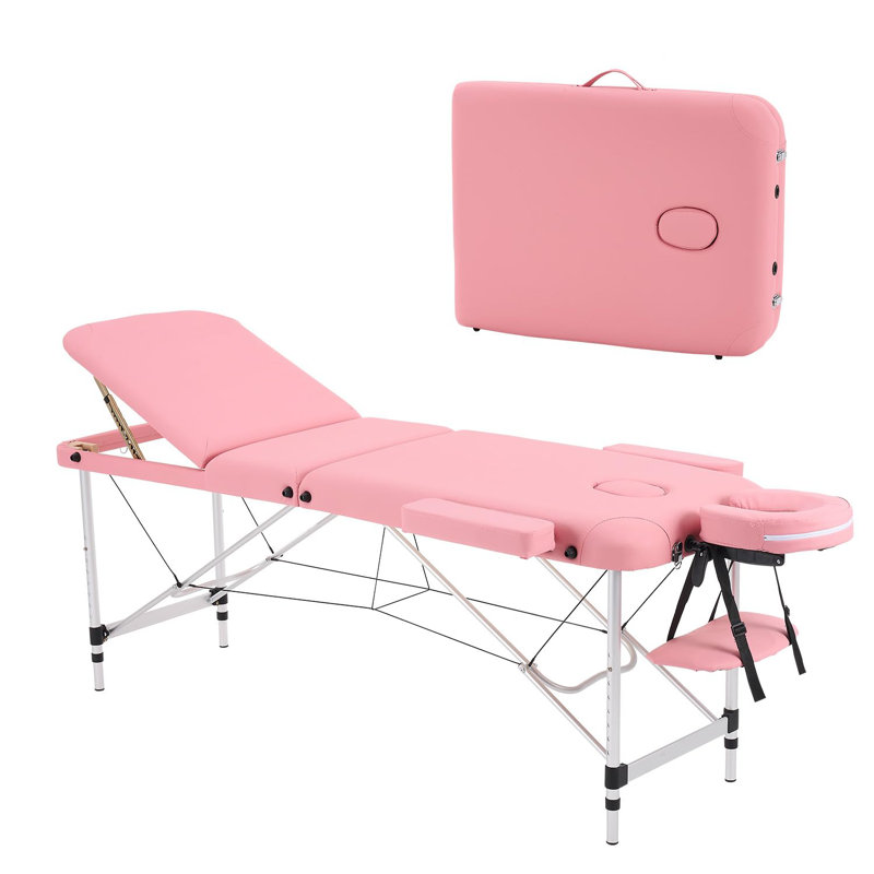 213.4cm Rectangular Adjustable Folding Table, Pink