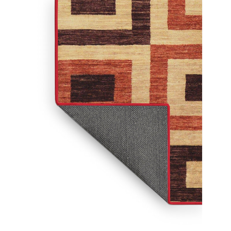 Tapis décoratif multicolore à motif abstrait, Rectangle 5 pi x 7 pi