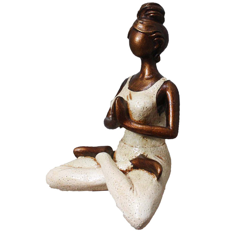 Figurine Alorton Yoga, H 10 po x l 7 po x P 5 po, Blanc