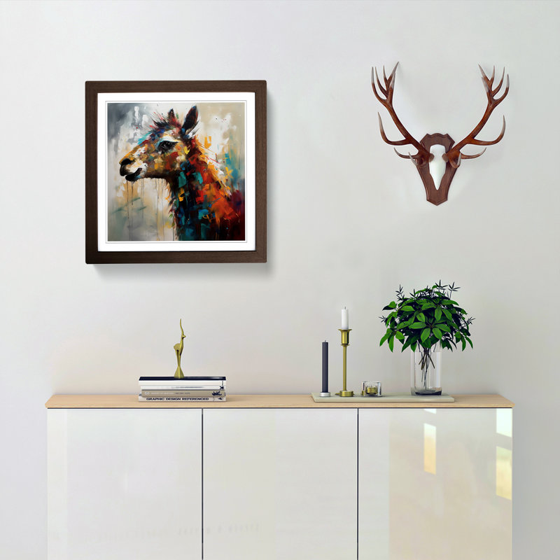 Llama - Framed Print, Walnut