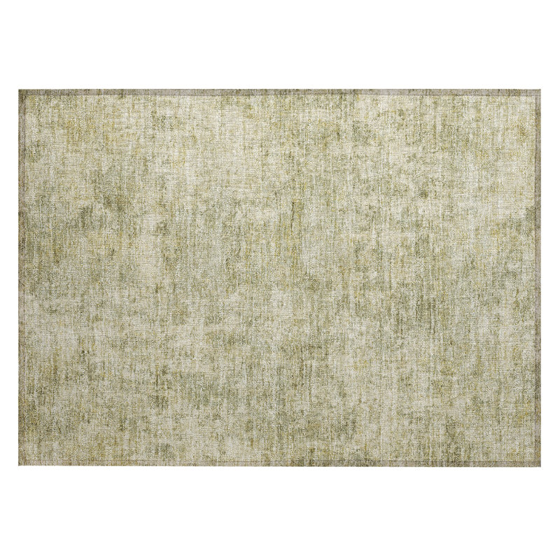 Machine Washable Indoor/Outdoor Xhevrie Sage Rug, Rectangle 1'8" x 2'6"