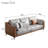 Modern Orange Faux Leather 83.4" Sofa With Streamlined Silhouette
