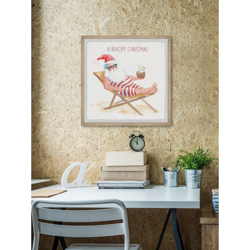 «Santa On The Beach», reproduction encadrée, H 24 po x l 24 po x P 1,5 po
