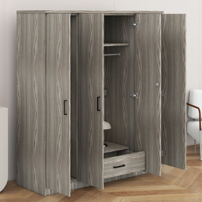 Classic 4-Door Wardrobe with 1 Drawer