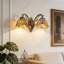 Applique murale vitrail 2 lumières style Tiffany