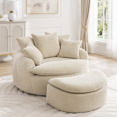 Chaise longue surdimensionnée avec repose-pieds
