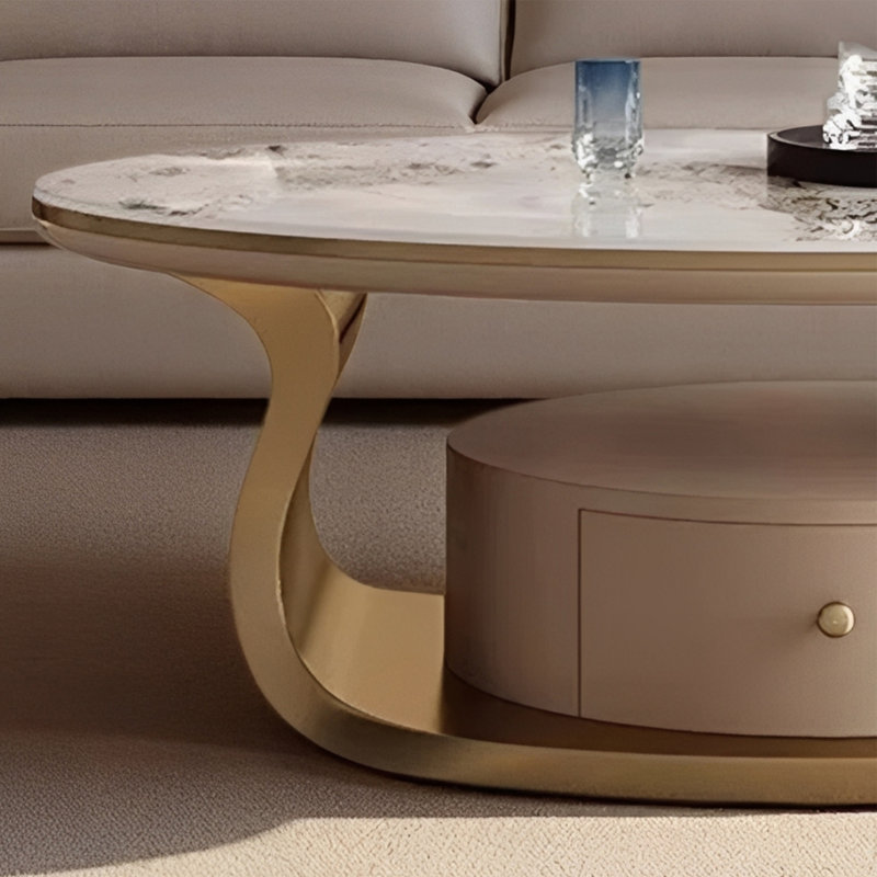 Table basse de luxe minimaliste et légère, H 16,53 po x L 47,24 po x l 27,55 po, Doré