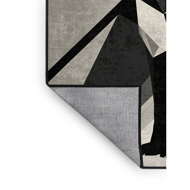 Tapis à motif géométrique gris élégant et lavable à la machine Ozain Fennec Fox, 2 x 5