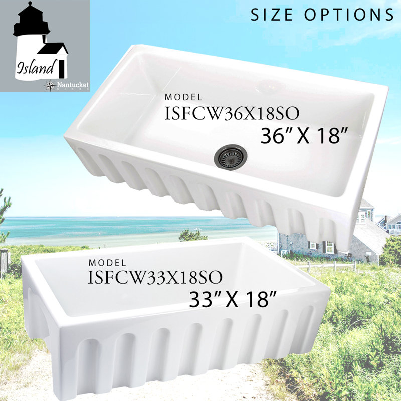 Island 35.75'' L Single Basin Kitchen Sink, 36"