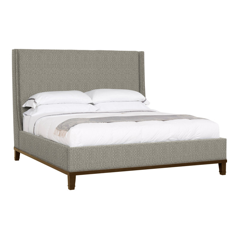 Michael Weiss Upholstered Wingback Bed, Havana, Tuck Graphite