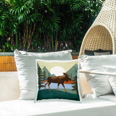 Coussin d'extérieur Wild Moose Woodland