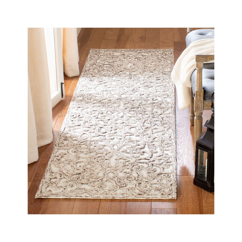 Sarina Trace Hand Tufted Wool And Cotton With Latex Geometric Rug, Runner 2'3" x 8'
