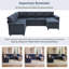 Canapé-lit modulaire en U convertible avec rangement, ports de chargement USB, porte-gobelets et revêtement en chenille, canapé-lit à 7 places-678975805