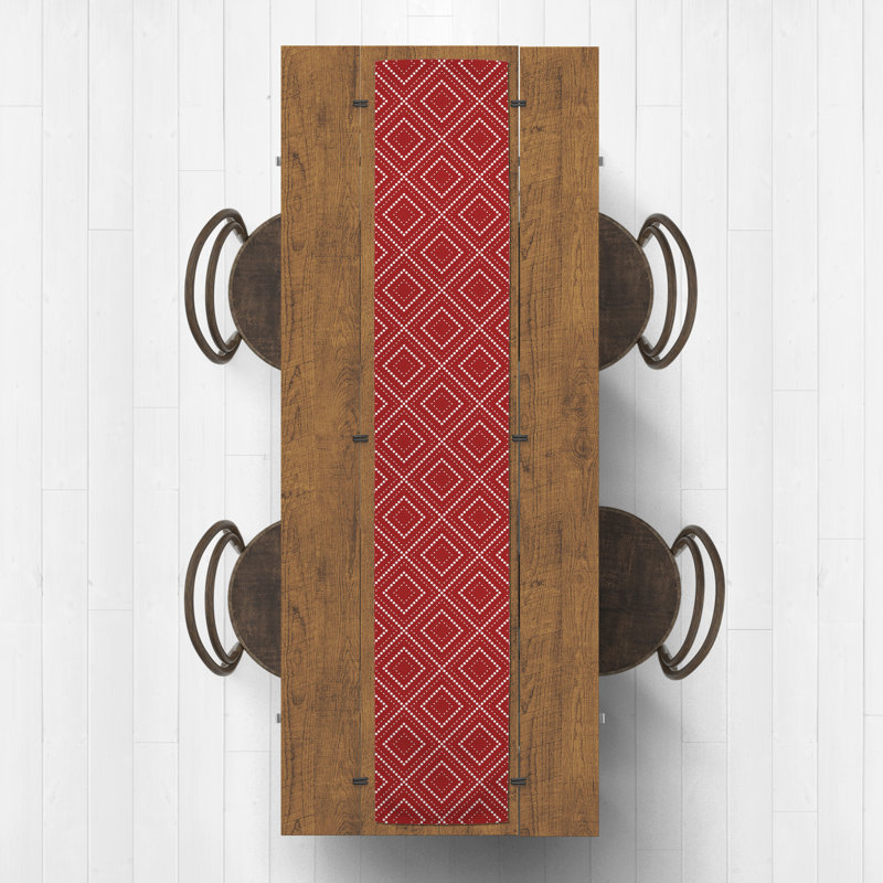 Chemin de table Auric, 72 po x 16 po, Rouge