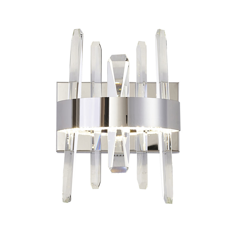 Transitional 5 Light LED Chrome Crystal Wall Sconce