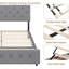 Structure de lit plateforme tapissier avec ports USB-91739435-91739433