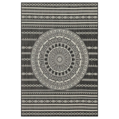Sunshine GC_HAR2017 Anthracite 5 ft. 3 in. x 7 ft. 3 in. Indoor/Outdoor Area Rug